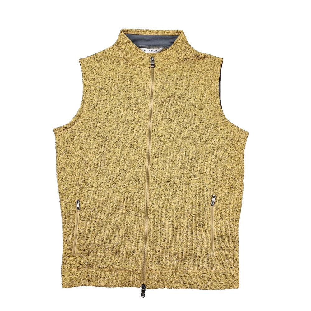 Peter Millar Crown Soft Vest Men's M Yellow Full Zip Sleeveless Golf NWT
